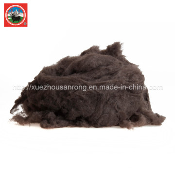 Combinaison / laine de yak brun cardé / tissu de cachemire / textile / matière première gaspillée